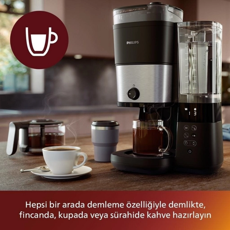 Philips HD7888/01 All-In-1 Brew Öğütücülü Filtre Kahve Makinesi gorsel 3