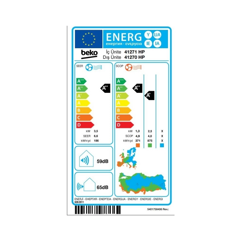 Beko 41270 HP 12000 BTU Inverter Duvar Tipi Klima gorsel 4
